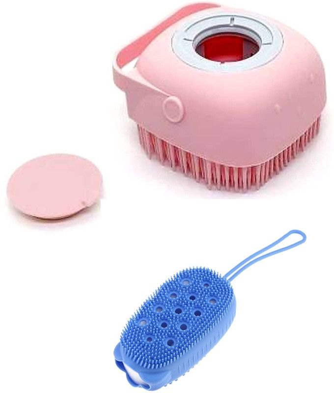 Shreejee Body Bath Brush Silicone Soft Cleaning Bath Body Brush with Shampoo Dispenser