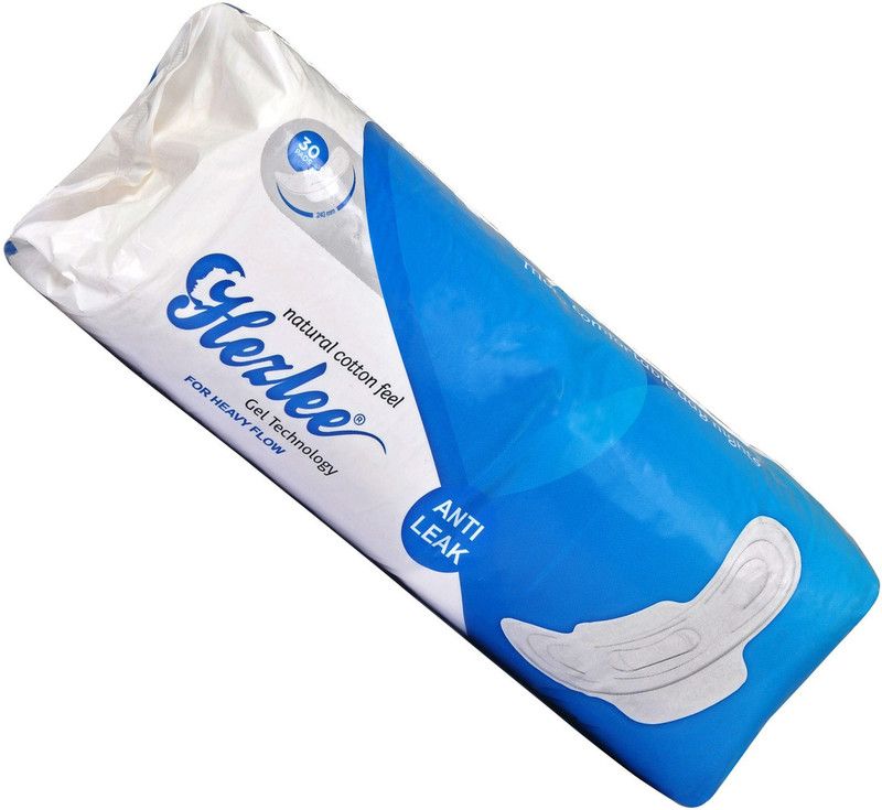 HEZLEE Gel Technology FOR HEAVY FLOW Cottony With Wings Anti Leak Sanitary Pad  (Pack of 30)