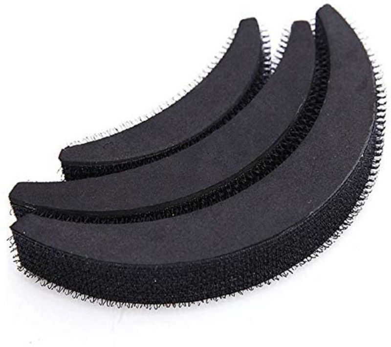 SUPER GELINGEN Synthetic Fibre Hair Volumizer Banana Bumpits Puff Maker Hairstyle Accessory, Black (Set of 3 Piece, Black) Hair Accessory Set  (Black)