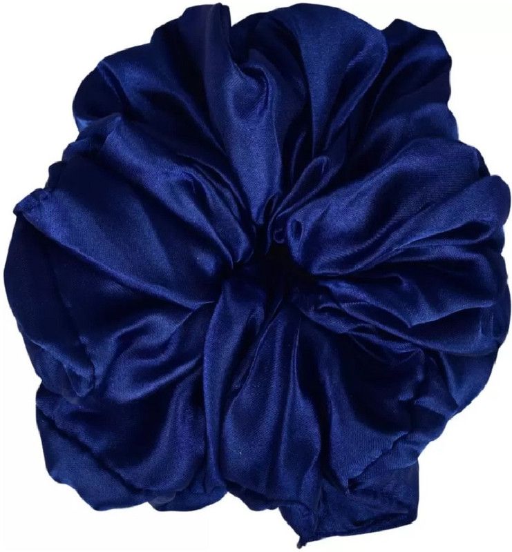 fabula Royal Blue Satin Silk Volumizer Tie Stylish Latest Rubber Band  (Blue)