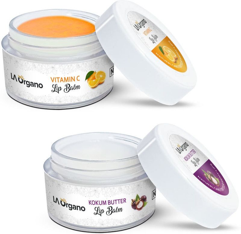 LA Organo Vitamin C & Kokum Butter Natural Lip Balm, Protects & Nourishes Dry Chapped Lips Vitamin C, Kokum Butter  (Pack of: 2, 20 g)