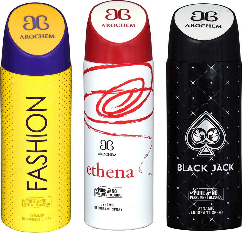 AROCHEM FASHION & ETHENA & BALCK JACK DYNAMIC DEODORANT SPRAY Deodorant Spray - For Men & Women  (600 ml, Pack of 3)