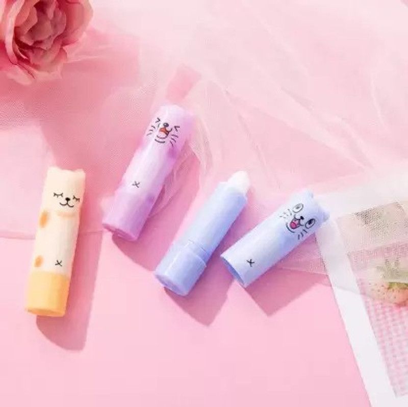 AGLEY CARTOON LIP BALM FOR GIRLS ,CARE FOR DRY LIPS FRUITY FRUITY (Pack of: 3, 15 g) Fruity Flavor  (Pack of: 3, 15 g)