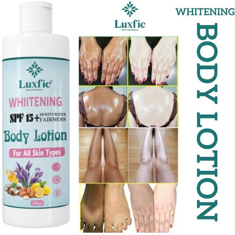 luxfic Whitening Body Lotion SPF 15 + Moisturiser Fairness Cream For Face, Hand & Body  (100 g)