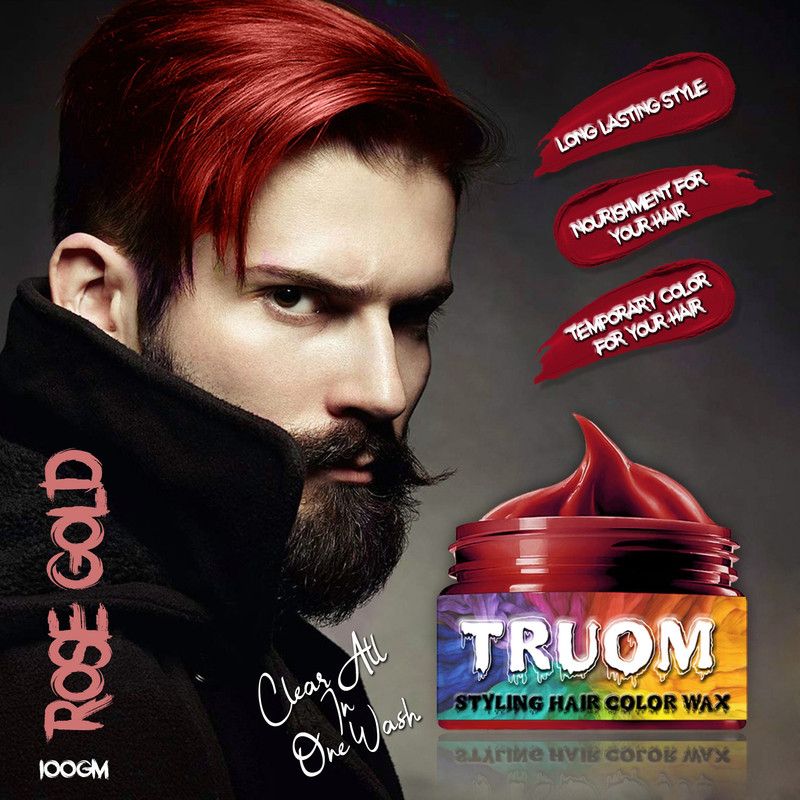 TruOm Rose Gold Hair Wax Same As Picture Color Hair Cream (Temporary)100g Hair Mousse  (100 g)