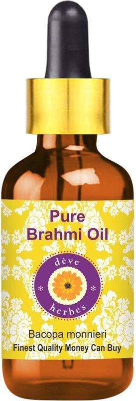 deve herbes Pure Brahmi Oil (Bacopa monnieri) with Glass Dropper 100% Natural Therapeutic Grade  (30 ml)