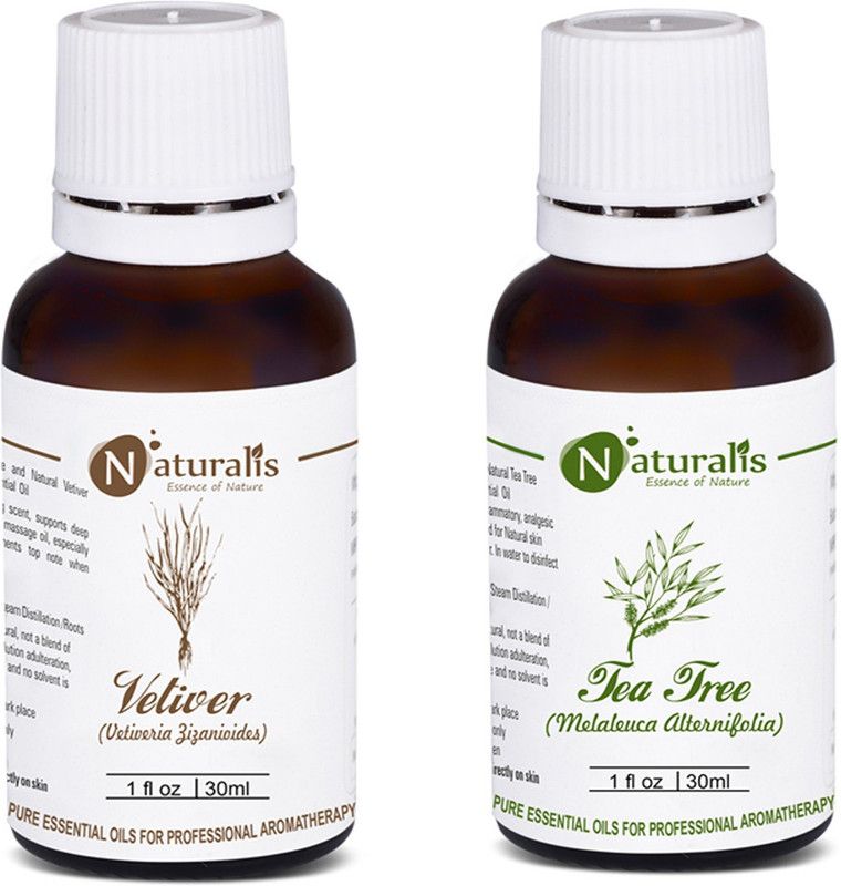 Naturalis Gift Pack of 2 - 30ml (Vetiver Oil, Tea Tree Oil)  (30 ml)