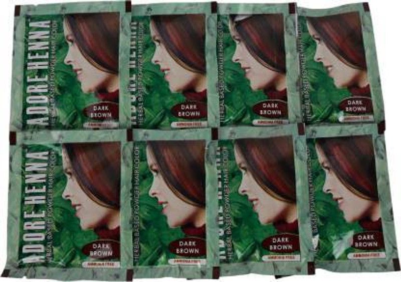 Adore Henna Dark Brown 25gm Each Pack , Dark Brown