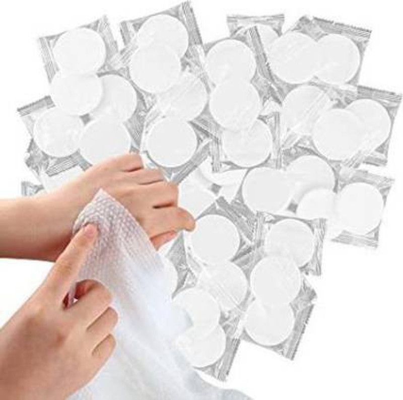 Ruchi World Magic Tablet Cleansing & Makeup Remover Wipes Wet Wipes for Face Moisturizing [PACK OF 50 Coin tablet]  (50 Tissues)