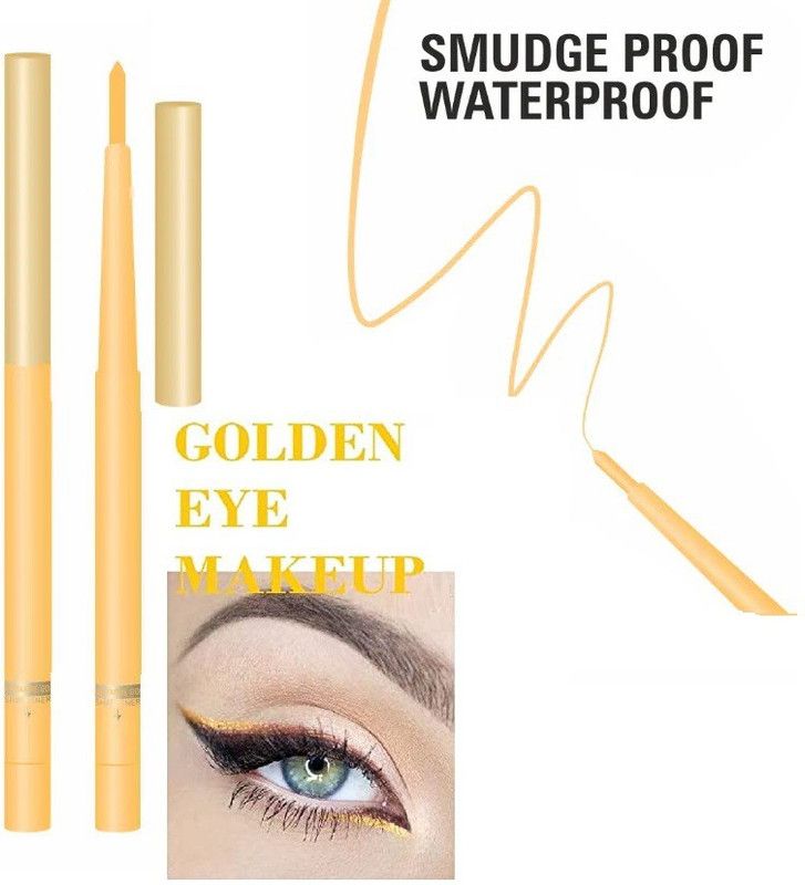imelda COMBO PACK OF TWO GOLDEN SHIMMERY EYE MAKE UP KAJAL & LINER 0.6 g  (Champagne Gold)