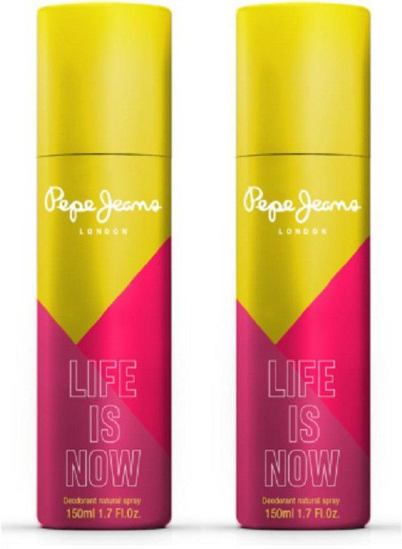 Pepe Jeans 2pcs of LIFE IS NOW Deodorant Spray - For Women  (300 ml, Pack of 2)
