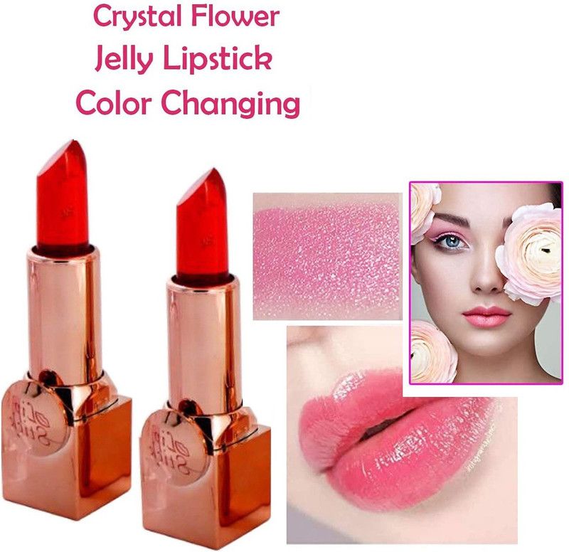 YAWI GEL MOISTURIZING WATERPROOF CRYSTAL GEL LIPSTICK STRAWBERRY  (Pack of: 2, 7.2 g)