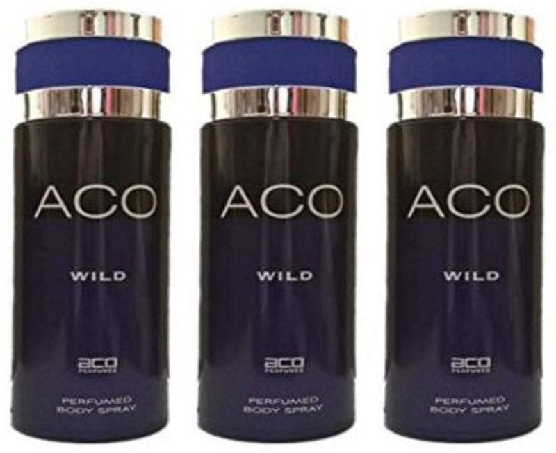 aco Wild Perfumed Body Spray 200ML Each (Pack of 3) Body Spray - For Men & Women  (600 ml, Pack of 3)