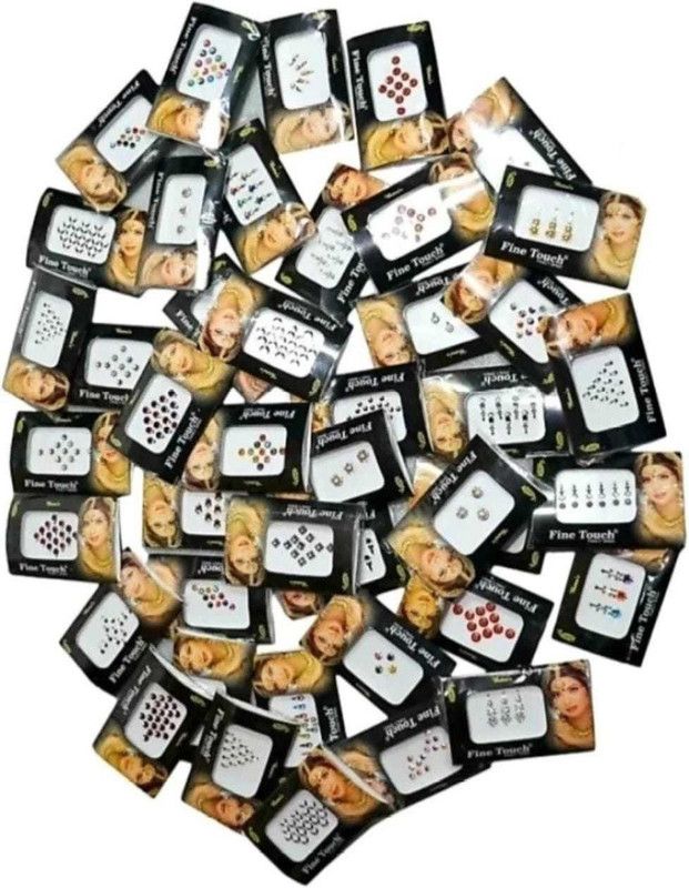 QUBIX Woman & Girls Best Bindi Combo Pack 20 flaps stone colors FOR HEAD Multicolor Bindis  (stone bindi)