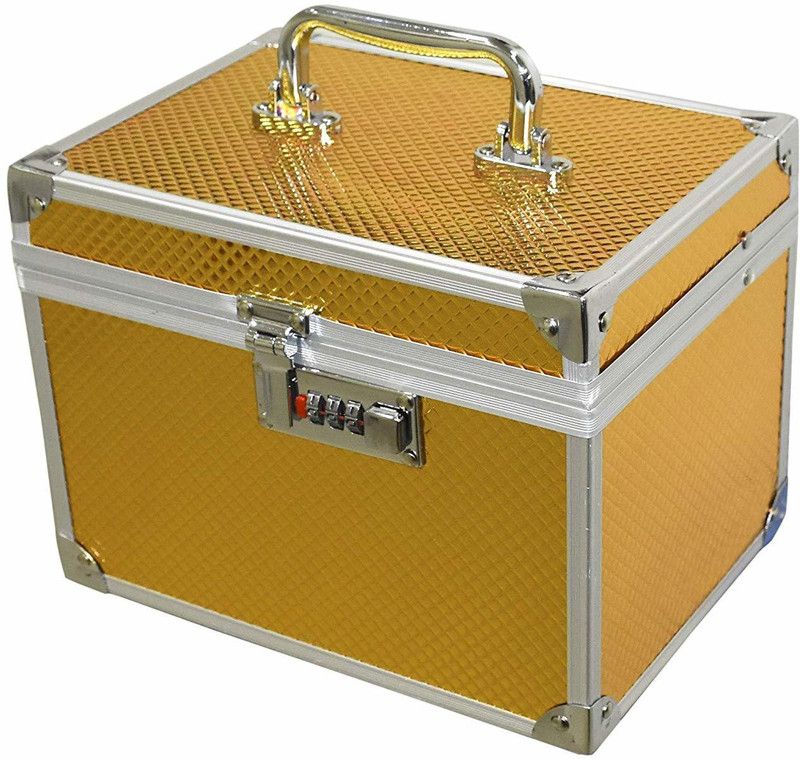 navjai MakeupBag VanityKit Train Case Bridal Vanity Makeup/Jewelry Cosmetics Yellow 1pc Makeup Vanity Box  (Yellow)