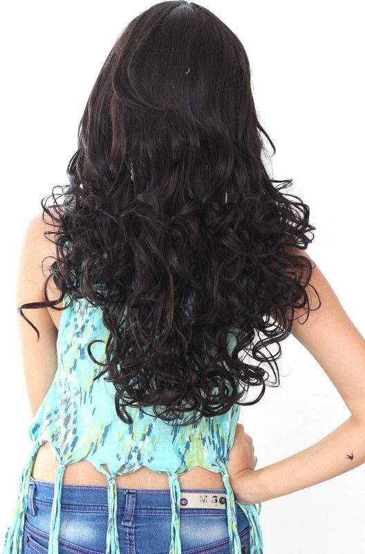 Ritzkart Women Fibre Synthetic Natural wavy curly Long wig Hair Extension