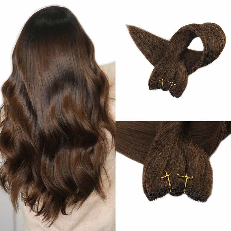 VIVIAN Beautiful Look Platinum Brown Wavy 5 Clip In Hair Extension