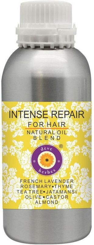 deve herbes Intense Repair for Hair - Jatamansi, Rosemary, Thyme, Tea Tree & French Lavender Essential Oils in Almond, Castor & Olive Oil with Glass Dropper for Personal Care  (1250 ml)
