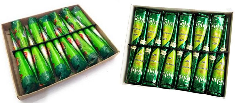 Neha Mehandi Cone Natural with oil based Mehendi Natural Mehendi  (Pack of 24)