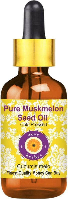deve herbes Pure Muskmelon Seed Oil (Cucumis melo) with Glass Dropper 100% Natural Therapeutic Grade Cold Pressed  (15 ml)