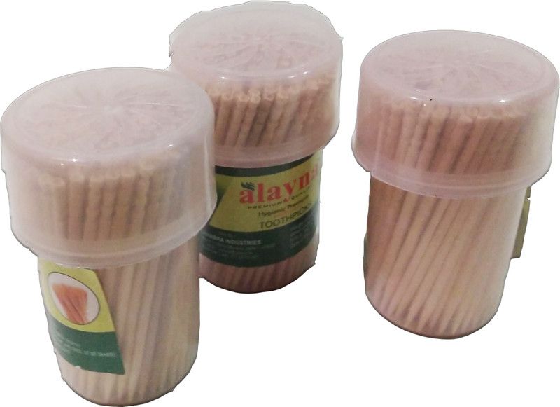 Alanya 150 piece premium Toothpicks - 150 toothpicks per piece(set of three 3)  (Pack of 3)