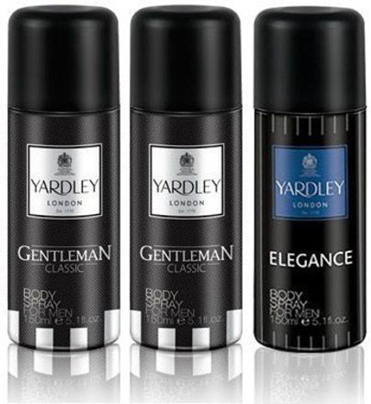 Yardley London Gentleman & Elegance Deodorant Spray - For Men  (450 ml, Pack of 3)