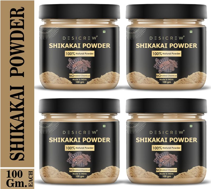 Desi Crew 100% Natural & Pure Shikakai Powder For Natural Texture & Colour, Nourishment, Strong, Shiny, Silky,Healthy Scalp, Dandruff & Spilt Ends Free Hair Pack 400 GM  (400 g)