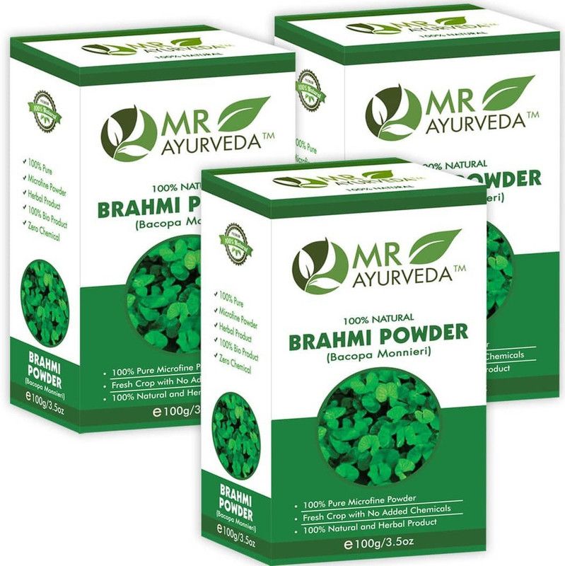 MR Ayurveda 100% Herbal Brahmi Powder - Pack of 3  (300 g)