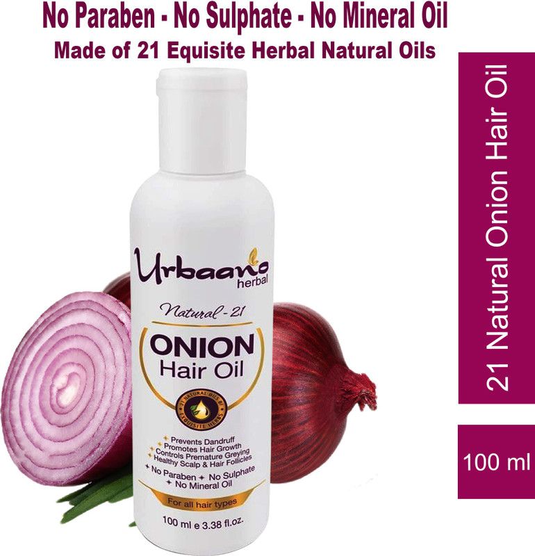 Urbaano Herbal Natural 21 Exquisite Herbs Red Onion Hair Oil for Hair Growth Hair Oil  (100 ml)