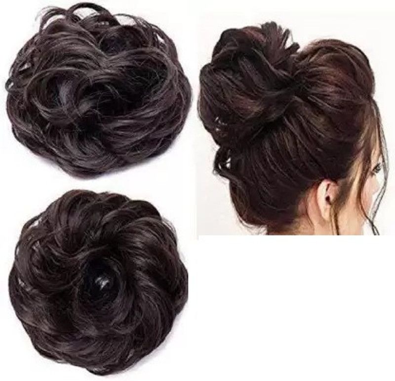 V WOMEN 2 Messy Bun Artificial With Elastic Rubber Band Synthetic for Women BIG SIZE Hair Extension