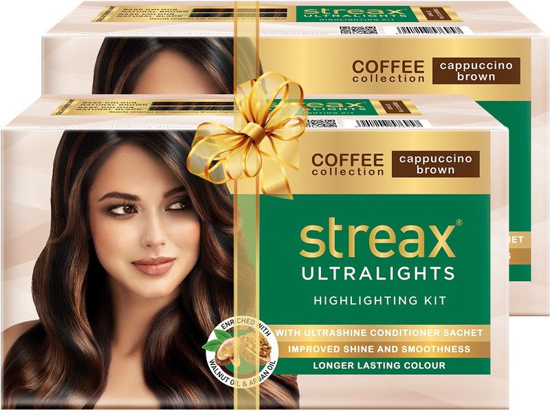 Streax Ultralights Highlighting Kit-Coffee Collection-Cappuccino Brown-Pack of 2 , Cappuccino Brown