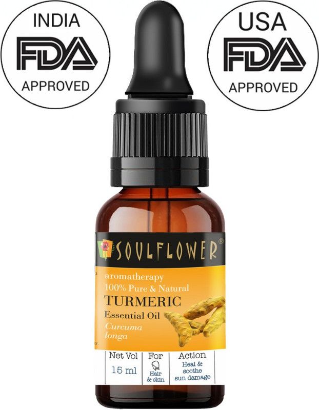 Soulflower Turmeric Essential Oil 15ml, 100% Premium & Pure, Natural & Undiluted, For Topical Hair & Skin Treatments, Pimple Care, Skin Care, Aroma Diffusers  (15 ml)
