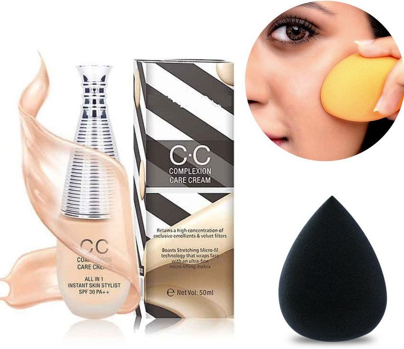 Facejewel CC Complexion Foundation Cream Shade-04 With Blender Foundation  (Shade-04, 50 ml)