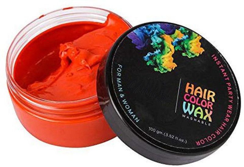 ADJD Hair Styling Color Wax For Strong Hold And Volume For Highlights Hair Wax , ORANGE