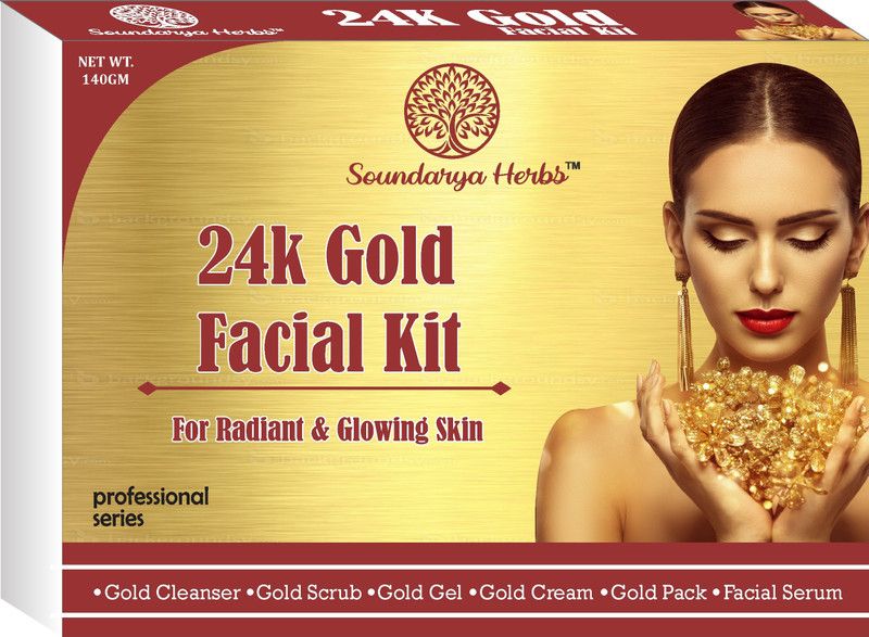 SOUNDARYA HERBS Gold Facial Kit For Radiant & Glowing Skin Facial Kit 140 g  (140 g)