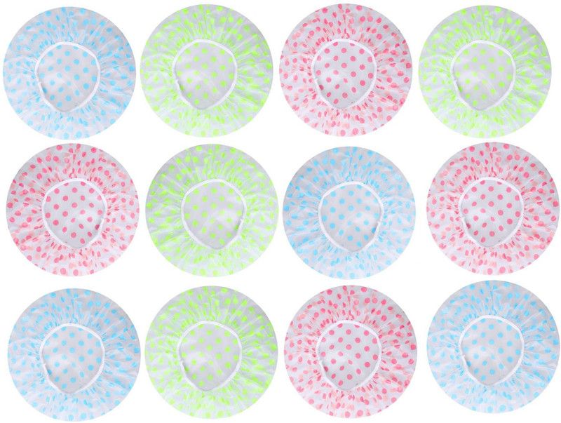 ULUPIEXIM Waterproof Plastic Shower Cap,Elastic Reusable Bathing Hair Cap,Beauty Salon Spa Shower Caps Lace Elastic Band Flower Printed