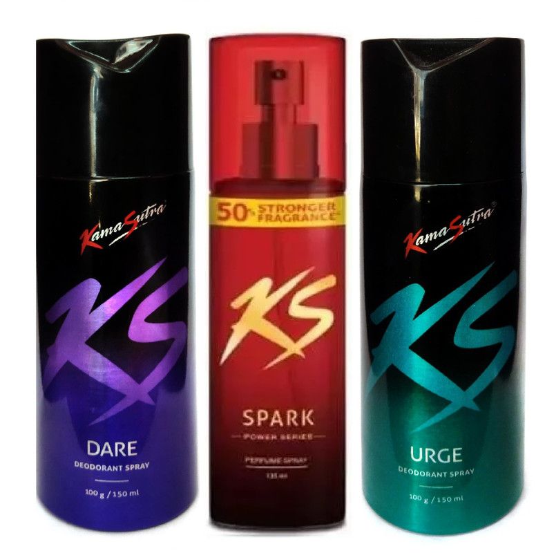 KS | DARE | POWER SERIES SPARK | URGE DEODORANT Body Spray - For Men & Women  (450 ml, Pack of 3)