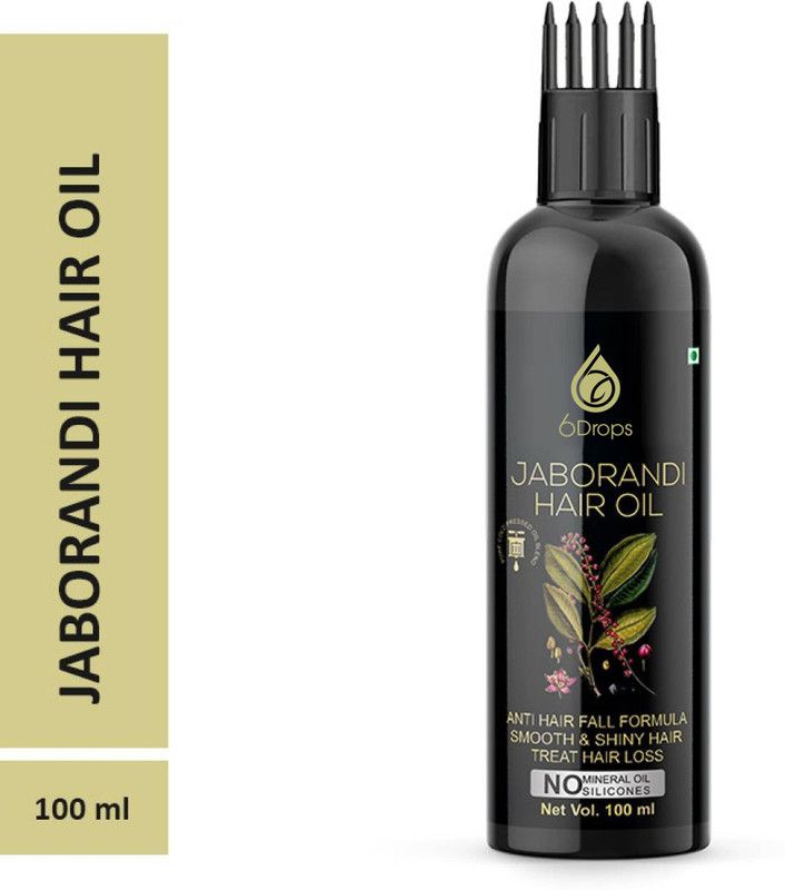 6Drops 100 % Pure Jaborandi Herbal- WITH COMB APPLICATOR - Cold Pressed - For Anti Hair Fall and Strong & Healthy Hairs -100 ML Hair Oil  (100 ml)