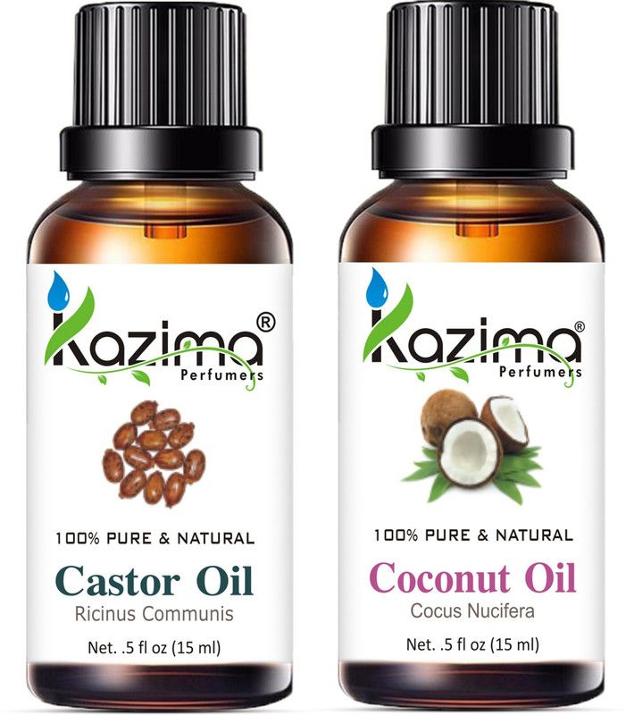 KAZIMA Combo of Castor Carrier Oil and Coconut Cold Pressed Oil ( Each 15ml )  (15 ml)