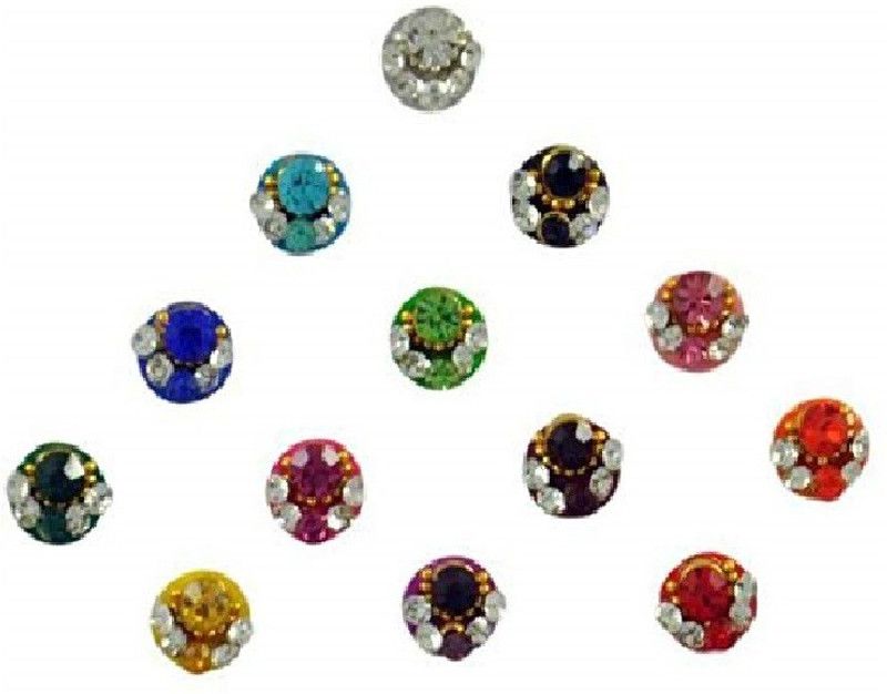 BEAUTY GOLD Crystal Diamond Skin Safe Bindi Forehead Multicolor Bindis  (Traditional Party Designed)