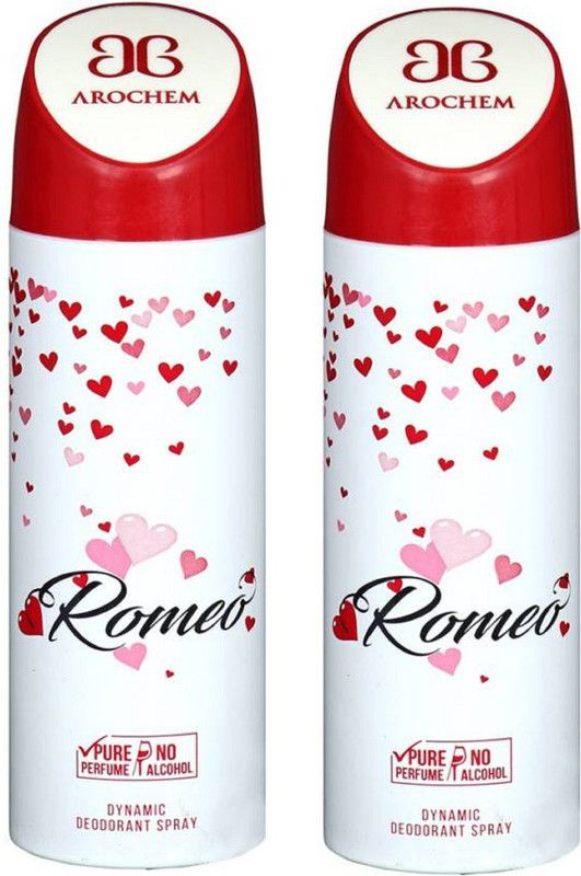AROCHEM Remeo Deodorant 200ML Each (Pack of 2) Deodorant Spray - For Men & Women  (400 ml, Pack of 2)