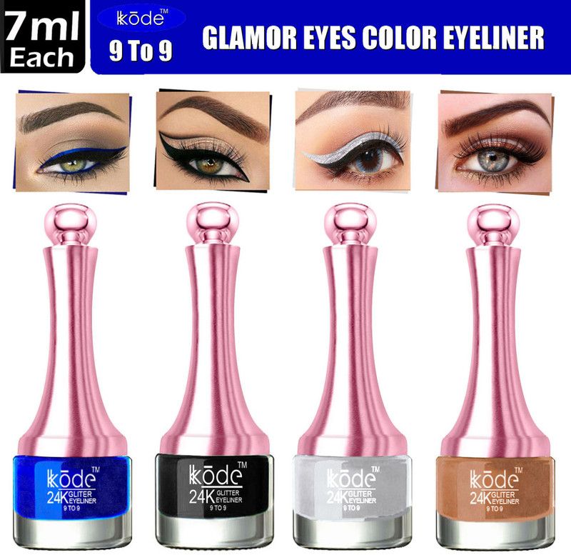 kKode 9 TO 9 Waterproof & Long Lasting Glamor Color Eyes Eyeliner 22 ml  (Blue,Black,Silver,Copper)