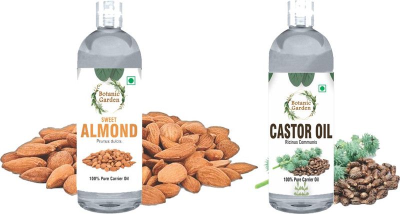 botanic garden Sweet Almond & Castor Oil Combo of 2-100ml each  (200 ml)