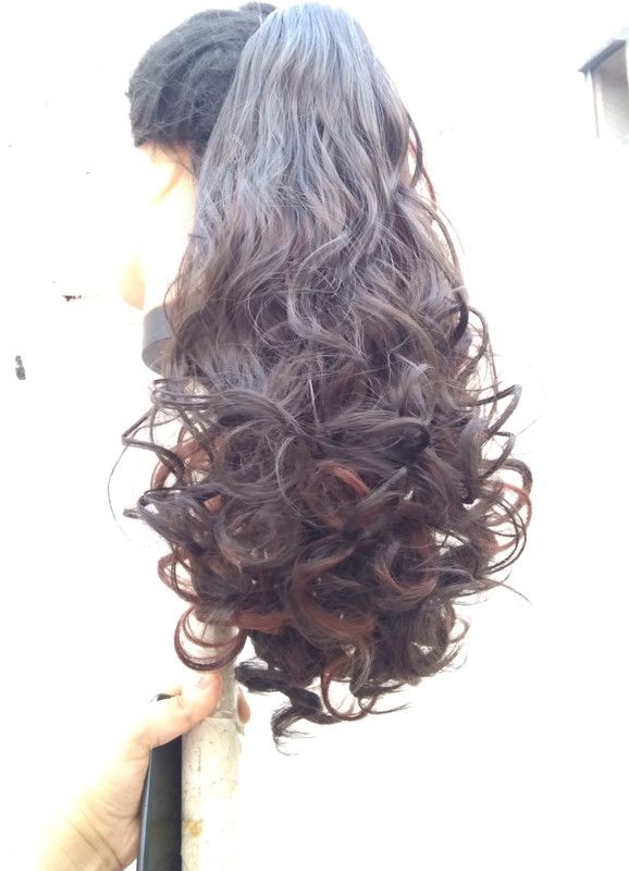 Rizi Ponytail red brown shaded Hair Extension