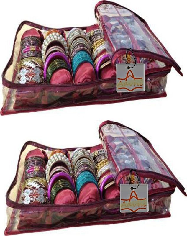 Aavni Combo of 6 Rods bangle box Jewellery Vanity Box  (Maroon)