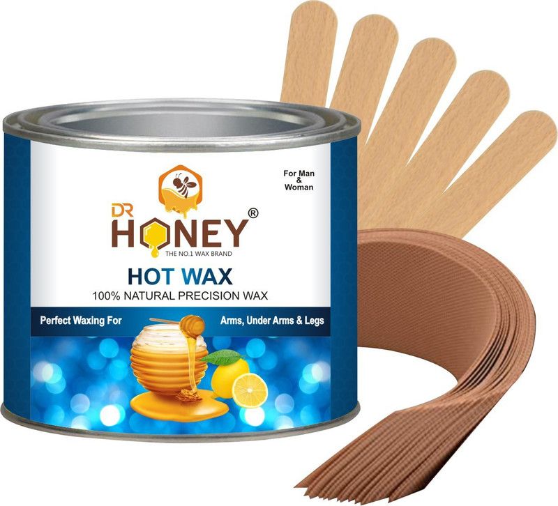 DR.HONEY honey nature hot wax601.63gram soft wax waxing For under arms & legs fast and full body hair removal all skin type for man| woman| girls| boys 100% natural wax Slowing down of hair re-growth Wax  (601.73 g)