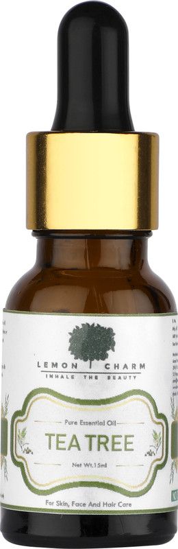 Lemon Charm Organic Tea Tree Pure Therapeutic Grade Essential Oil For Acne, Pimples, Scar, Skin, Hair & Face|No Paraben, Sulphate, Chemicals & Mineral Oil  (15 ml)