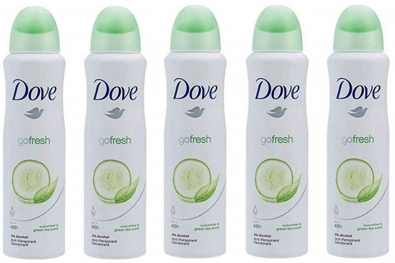 DOVE Go Fresh Cucumber and Green Tea Anti-perspirant Deodorant Spray - For Women  (750 ml, Pack of 5)
