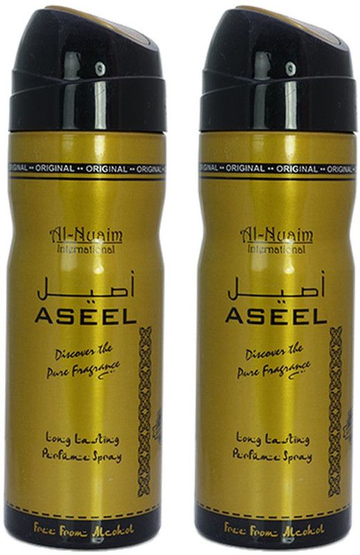 Al Nuaim ASEEL Long Lasting Free From Alcohol Pack of-2 Perfume Body Spray - For Men & Women  (200 ml, Pack of 2)