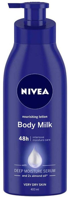 NIVEA Nourishing Lotion Body Milk With Deep Moisture Serum And 2x Almond Oil for Very Dry Skin 400ml  (400 ml)